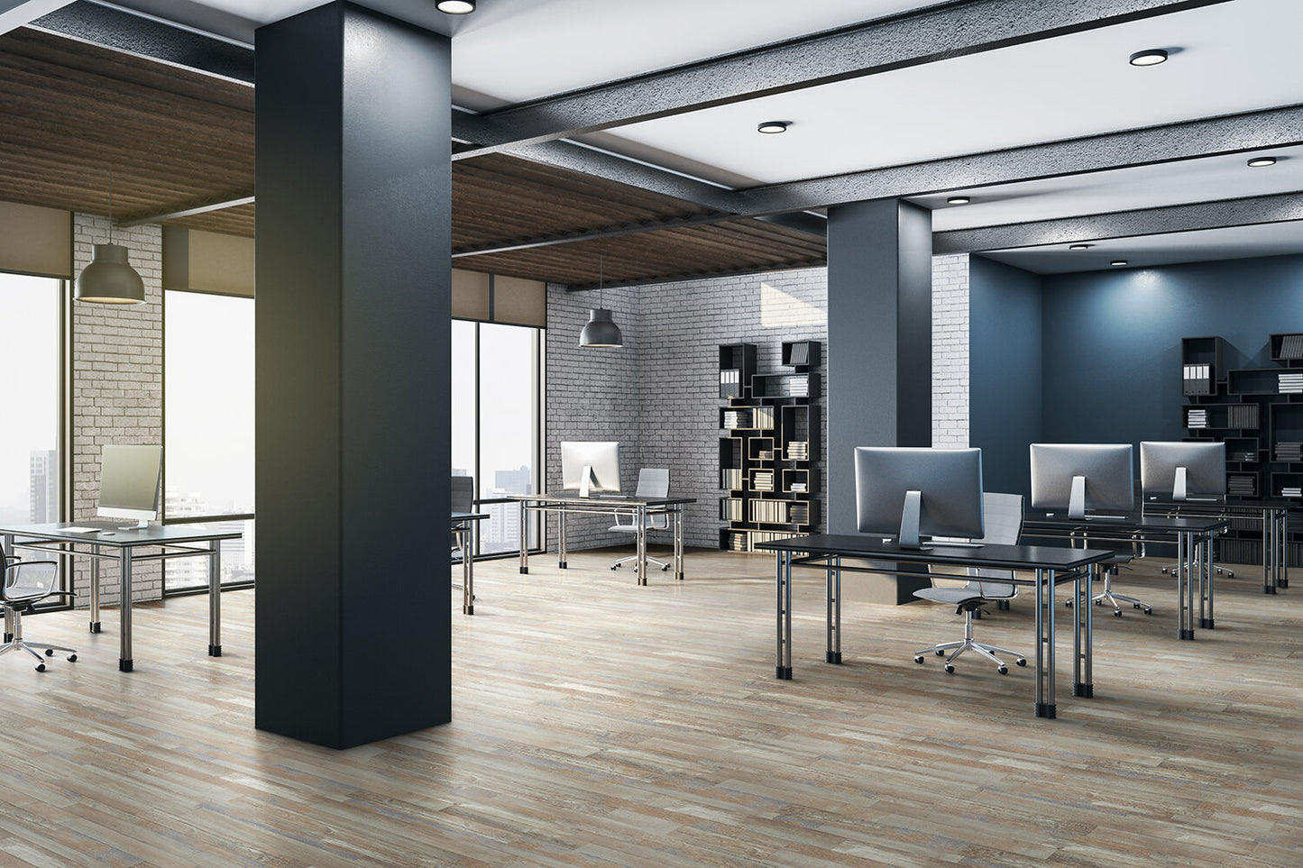 Suelo de PVC Heterogéneo GERFLOR NEROK 70 de 2mm de Espesor en Rollos de 2X20 y 2X40mts