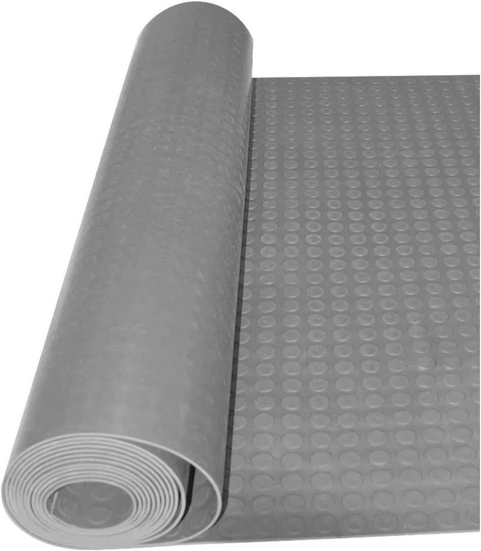 Suelo de caucho en rollo con círculos 3mm en varios colores, adecuado para suelos de alto tránsito.