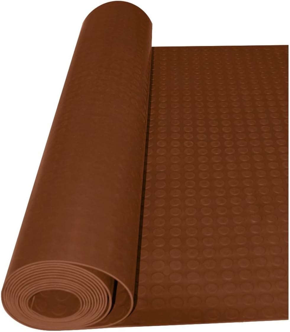 Suelo de caucho en rollo con círculos 3mm en varios colores, adecuado para suelos de alto tránsito.