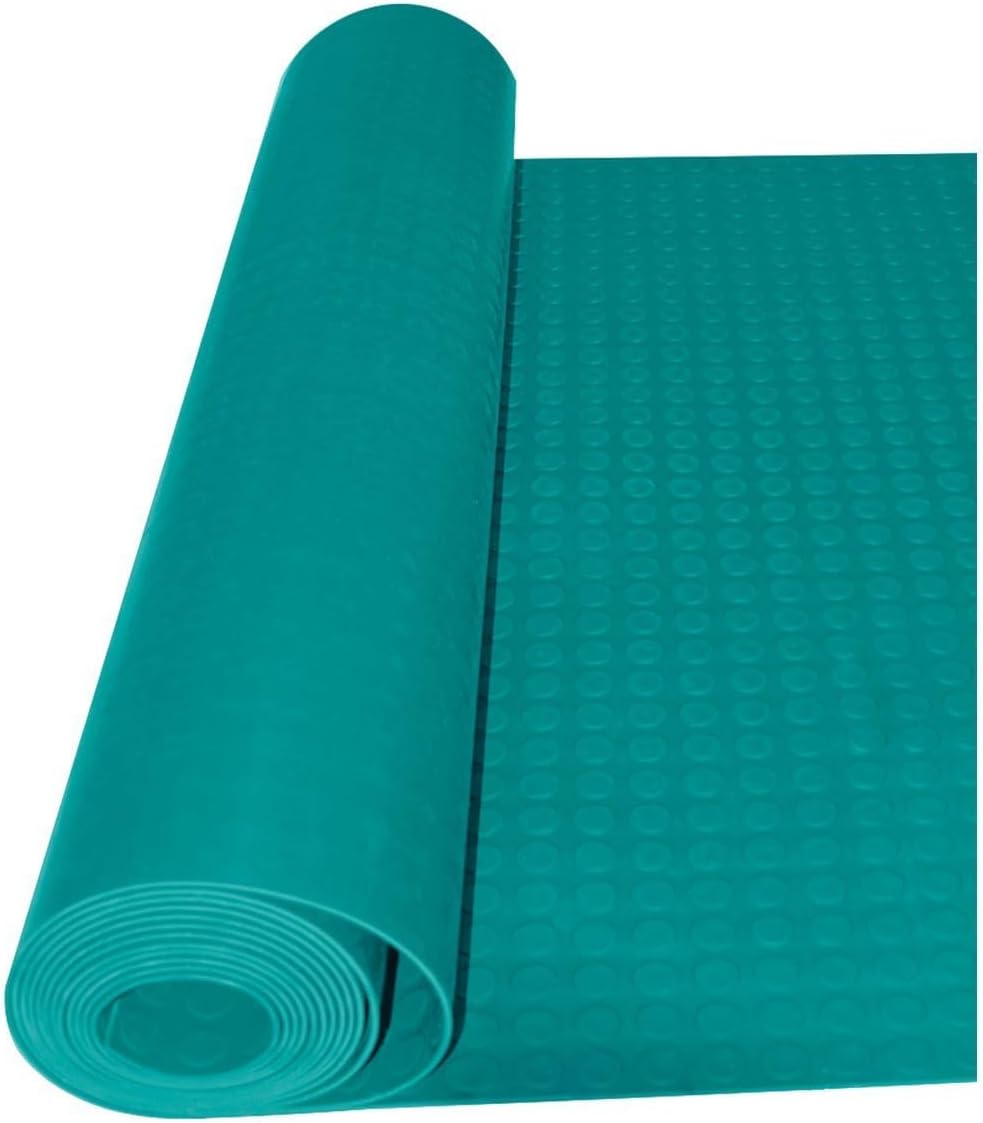 Suelo de caucho en rollo con círculos 3mm en varios colores, adecuado para suelos de alto tránsito.